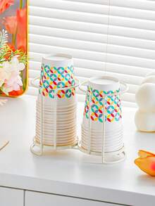 1 件豪华金属一次性杯架，适合家庭、咖啡厅和酒店使用的理想纸杯收纳盒 - 彩色 - 查看 6