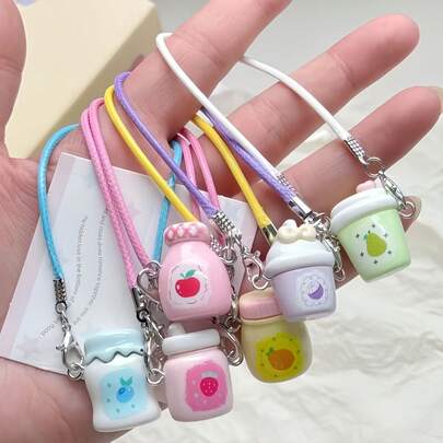 10 stuks per poppenhuis simulatie mini creatieve melk thee kopje hanger poppenaccessoires DIY accessoires sleutelhanger hanger tas hanger