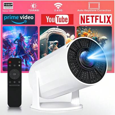 XBJ La versione di punta aggiornata del proiettore 2025 4K, proiettore cinematografico con Android 11.0 e Bluetooth 5.2, correzione trapezoidale automatica e messa a fuoco manuale, adatto per giardini, cortili, campeggio, picnic, presentazioni di prodotti nei centri commerciali, home theater, TV, visione di serie, connessione facile e veloce, comodo da trasportare, un proiettore essenziale per la casa e una scelta regalo perfetta.