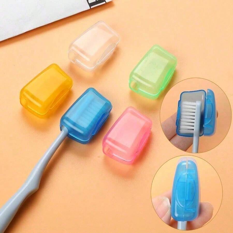 2PCS Stylish And Durable Toothbrush Case - Lightweight, Portable, Travel Friendly - Ideal Toothbrush Finishing And Protection Tool, Shipped In Random Colors - màu sắc ngẫu nhiên - Xem 1