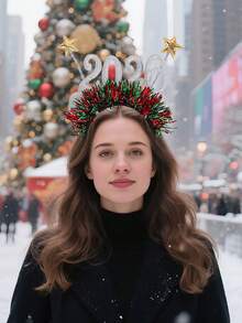 1 Stück 2026 Haarband (Glitzer-Stil) - mit 2026 Nummer & Fünf-Zacken-Stern Design, unisex, geeignet für Partydekorationen, Partybegünstigungen, Neujahrsfeiern und den täglichen Gebrauch