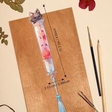 1pc Acrylic Bookmark, Cat Pattern - Cute Transparent Bookmark With Tassel, Ideal Gift For Book Lovers - Multicolor - View 14