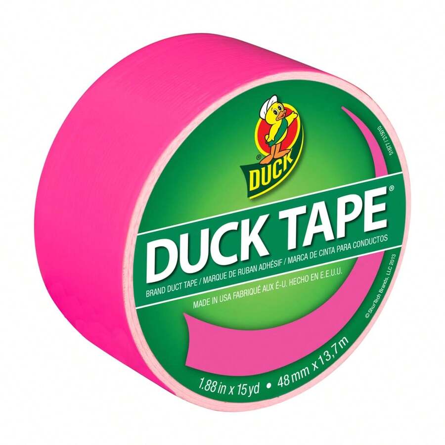 Cinta adhesiva de color de pato, 1-/8 pulgadas x 15 yardas, rosa neón - Anaranjado Neón - Ver 1