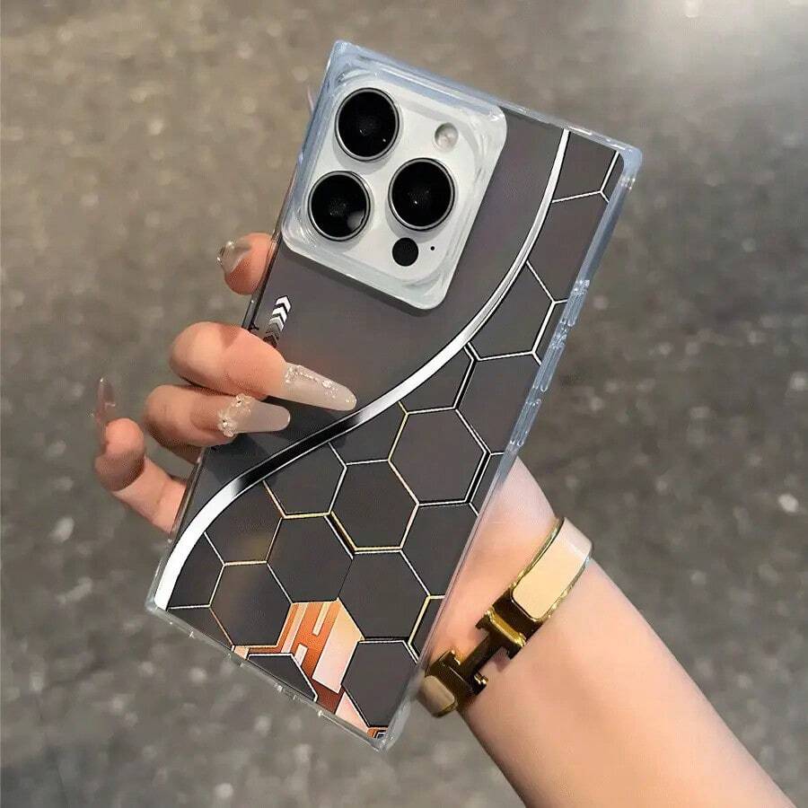 Funda con diseño tridimensional tipo bloque, compatible con los modelos 16 Pro, 16, 15 Pro, 14, 14 Plus, 13, 13 Pro, 12 Pro y 12 Pro. Transparente, a prueba de golpes, con cobertura total y un diseño elegante y moderno. - transparente - Ver 1