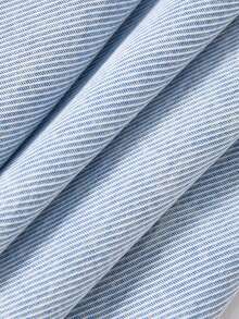 1 件女童休闲简约浅蓝色牛仔布，舒适日常穿着，春秋季 - 淺色水洗藍 - 查看 6