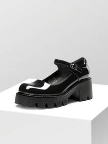 Women's Mary Janes Shoes Platform Dress Low Heel Chunky Pumps Round Toe Ankle Strap Pumps Shoes Loafers - 黑色 - 查看 4