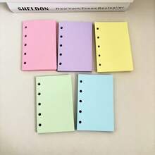 50 张 M5/A7 彩色补充纸、粉色/蓝色/紫色活页笔记本纸、活页配件、文具配件