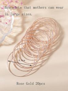 20pcs 3-14Y Girls' Delicate Glitter Bamboo Knot Stacking Bangle Bracelets - one-size - View 19