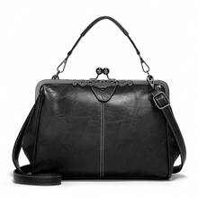 Retro Handbag For Women 2026 - High-Quality Shoulder Bag - Faux Leather In Vintage Look - Ideal For Everyday Use And Parties (22 X 6 X 28 Cm) - màu đen - Xem 1