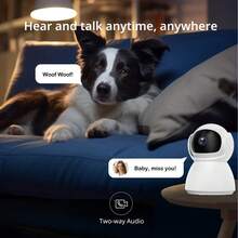 Cámara de interior HD 1080P, cámara WiFi de 2.4G, cámara de monitoreo con inclinación y giro con seguimiento automático, visión nocturna, audio bidireccional, adecuada para monitor de bebé y mascota, cámara de visión nocturna de alta definición para grabación de video y vigilancia del hogar