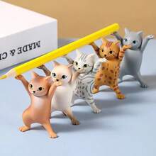 2 szt. uroczych uchwytów na figurki kotów: urocze, wielofunkcyjne podstawki do artykułów papierniczych, drobnych przedmiotów na biurku i jako element wystroju wnętrz