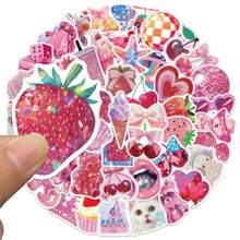 50pcs/Pack Magenta Y2K Graffiti Stickers, Suitable For Water Bottles, Laptops, Skateboards, Vibrant Aesthetic Graffiti Set, For Diaries, Scrapbooks, Party Supplies, Great For Winter, New Year