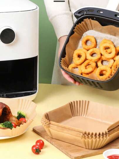 100/50 Pieces High Temperature Resistant Silicone Paper For Oil-Free Frying, Oven Paper For Household Fat, Square Baking Paper