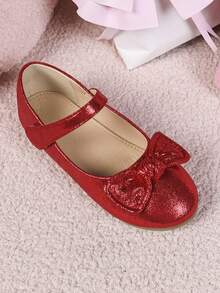 1 Pair Autumn New Floral Decor Princess Flat Canvas Shoes, Comfortable Student Girls Outdoor Dance Flat Leather Shoes, Wedding Shoes - Red - View 5