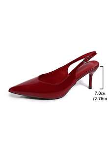 Summer Solid Color Elegant Basic Pointed Toe Stiletto High Heel Sandals, Sexy Party Dress Shoes, Suitable For Commuting, Nightclub, Wedding, Outdoor