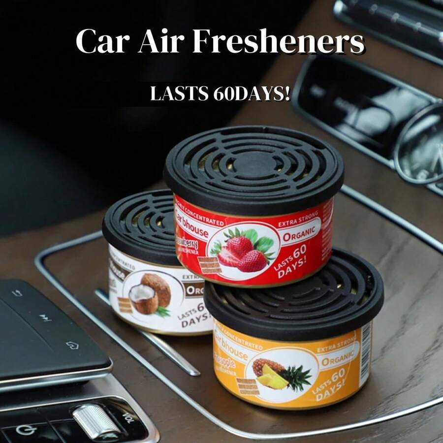 AD 1个装汽车空气清新剂固体香氛罐装木块咖啡味持久汽车香薰除臭用品 - 罐頭 - 查看 1