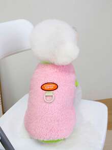 Plush Vest With Legs Sweatshirt Pet Clothes, Cartoon Multicolor Pet Apparel For Autumn/Winter