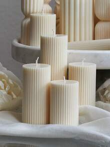 Khuôn nến nhựa hình trụ sọc 5-20cm Khuôn nến thơm thủ công Khuôn sáp làm nến thơm DIY Khuôn thủ công hình trụ tròn sọc Trang trí nhà cửa - Trong sáng - Xem 2