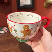 1 个圣诞马克杯，卡通姜饼人圣诞老人马克杯，容量大，非常适合圣诞节使用，完美的圣诞礼物。 - 彩色 - 查看 6