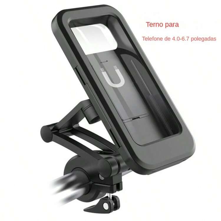 Cell Phone Holder For Motorcycle/Bike/Motorcycle 360 ° Rotatable Waterproof Cover Protection - Negro - Añade 4
