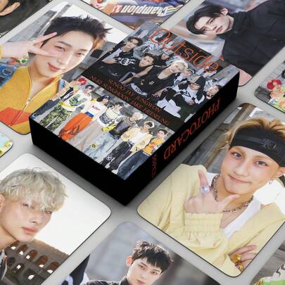 EN 2025 OUTSIDE,DESIRE:UNLEASH,GGU GGU DOCUMENTARY SEASON'S GREETINGS,95pcs(55pcs Lomo Card+40pcs Sticker)/55pcs ,(JUNGWON),(HEESEUNG),(JAY),(JAKE),(SUNGHOON),(SUNOO),(NI-KI),Popular Group Support Card, K-POP Collection Card, New Collection Greeting Card, Card Display Collection, Pop Music Peripheral, Box Decoration Card