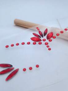 1sheet Red Face Gem Stickers, Acrylic Gems Tattoo Stickers, Self-Adhesive Rhinestone Sticker For Party, Club,Halloween, Festival Face Decorations