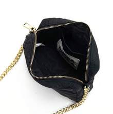 Bolso bandolera para mujer, bolso de hombro pequeño, cartera de nailon con correa de hombro desmontable y ajustable, ideal para fiestas, el trabajo y los viajes. - Negro - Ver 2