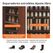 Zapatero bambú y MDF 107cm alto con base abierta y mesa superior diseño moderno resistente multifuncional ideal para almacenamiento de calzado espacio organizador práctico estructura sólida acabado elegante - Marrón - Ver 8