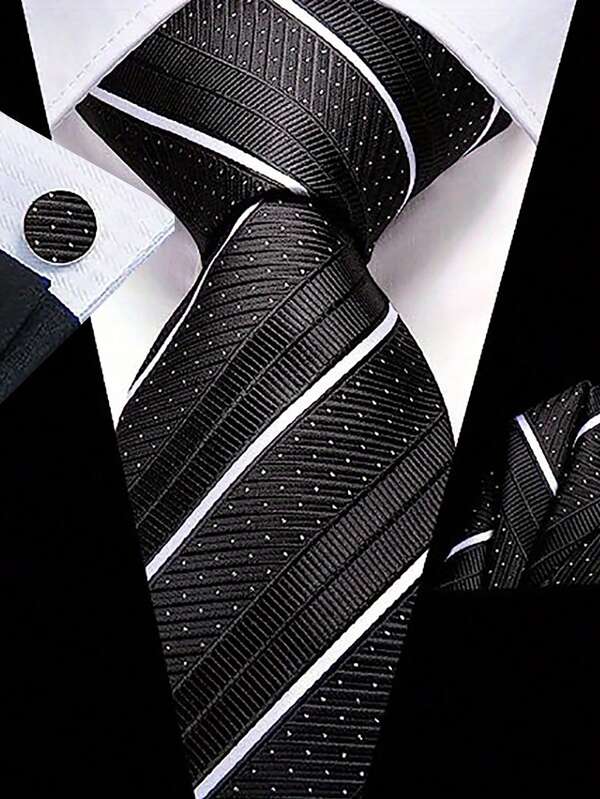 Men Tie Sets Classic Fashion Necktie Set With Cufflink For Business Party