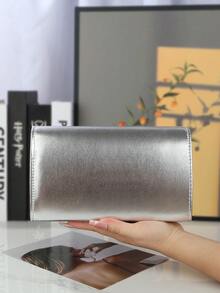 Túi xách nữ màu bạc thời trang hàng ngày, kiểu dáng thường ngày. - Bạc - Xem 4