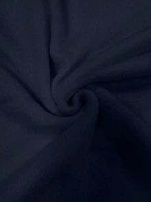 Ladies Solid Cowl Neck Knit Poncho, Fall Winter Versatile Outerwear - Navy Blue - View 12