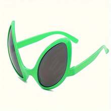 1 件外星人主题派对眼镜、头饰、新奇塑料照片道具，适合生日、单身派对、酒吧、新年庆祝、万圣节、圣诞节活动和派对装饰 - 彩色 - 查看 3