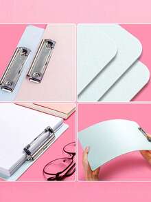 1个/2个/3个装极简复古彩色文件袋，A4硬纸板文件夹，PP硬纸板文件夹，学生绘图板，书写硬板，办公会议热销文件袋 - 粉色 - 查看 7