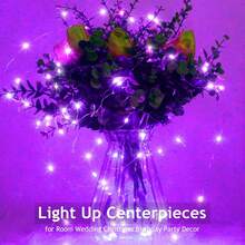 48 Pack Fairy Lights Battery Operated - 7ft 20 Led Twinkle Lights 3 Modes, Bulk Mini String Lights Waterproof For Mason Jars Vases DIY Party Wedding Decoration Christmas - Purple - View 3