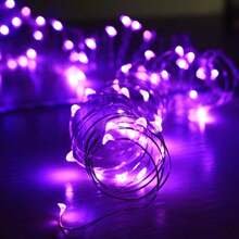 48 Pack Fairy Lights Battery Operated - 7ft 20 Led Twinkle Lights 3 Modes, Bulk Mini String Lights Waterproof For Mason Jars Vases DIY Party Wedding Decoration Christmas - Purple - View 7
