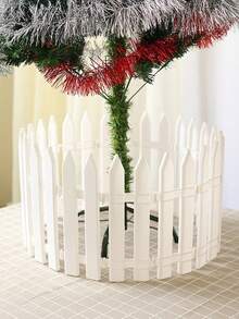 20pcs/Set 12-Inch Christmas Tree Gate, Kids & Pets Fence Barrier, Party Garden Home Decor Small White Plastic Fence Panels - Lightweight, Durable And Easy To Clean Fence For Indoor/Outdoor Garden, Flower Beds, Vegetable Patches, And Christmas Decor - Multifunctional Garden And Home Decoration, Outdoor Fencing