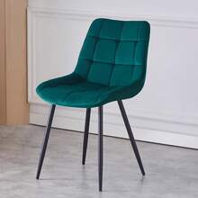 AINPECCA Dining Chairs Set Of 2 Pcs Velvet Kitchen Counter Chairs Lounge Leisure Living Room Corner Reception With Backrest And Padded Seat - Green - View 5