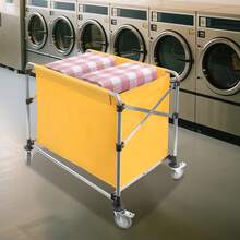 YIYIBYUS 220lbs Commercial Laundry Cart, Laundry Cart With Wheels, Folding Laundry Cart 90x60x88cm - Yellow - View 11