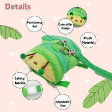 1 Stück Raupenfömiger Plüsch Warm Weste Geschirr Leine, geeignet für kleine Haustiere wie Frettchen, für den Outdoor-Gebrauch