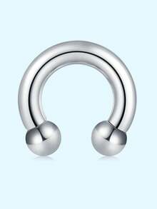 1pc Punk PA Ring Horseshoe Circular Barbell 316L Stainless Steel Body Jewelry For Women And Men Halloween Gift Daily Decoration - Multicolor - View 30