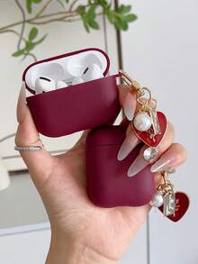1 件菊花钥匙扣耳机盒，兼容 4 Pro 2、Pro 3、2 和 1，柔软硅胶一体式设计 - 酒紅色 - 查看 2