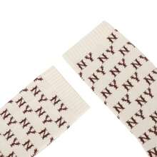 MLB 1 Paar unisex MONOGRAM Serie elastische, bequeme Lässig Creme-farbene Socken 3ASOMM13N-50CRD