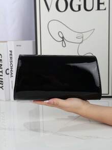 闪亮奢华 PU 手拿包，新款女士信封包晚宴包，时尚派对包，舞会包，婚礼包，适合参加晚宴、聚会、舞会、派对、婚礼。 - 黑色 - 查看 5