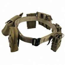 8 قطع حزام خصر تكتيكي متعدد الوظائف للاستخدام الخارجي، متين، قابل للتعديل من النايلون