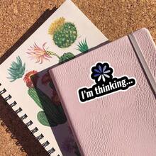 3-Inch "Thoughtful Pause" Sticker - Whimsical - Themed Vinyl Sticker With Floral & Text Art For Laptops, Notebooks, Water Bottles, Introvert Enthusiasts, And Fun Decor | Great For Mindfulness Fans, Creativity Seekers, And Those Into Playful Contemplation Puns