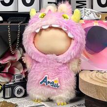 Ropa de muñeca de 6.69 pulgadas, compatible con Labubu, 1 set de accesorios - Sombrero de cubo de moda, top, pantalones con tirantes, mono, adecuado para muñecas de 6.69 pulgadas, accesorios lindos de BuLabu para jugar y exhibir (muñeca no incluida)