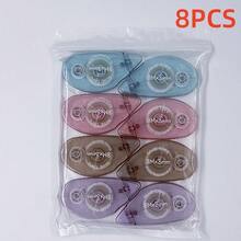 1/4 包双面胶带滚筒、剪贴簿用品、工艺品用胶带滚筒、剪贴簿用双面胶带滚轴、家庭学校办公室日记用品（0.31 英寸 X 26.25 英尺）/（0.23 英寸 X 19.69 英尺） - 彩色 - 查看 9