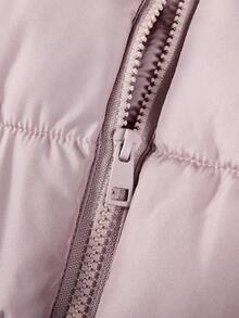 SOLOCOTE 女孩可爱冬季连帽棉衣，带口袋，温暖舒适，适合休闲外出，圣诞礼物 - 粉色 - 查看 9