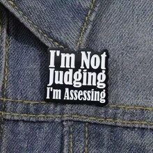 Creative English Letter & Geometric Shape Decorative Brooch, Cartoon Unique Accessory