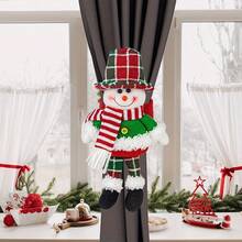 1/2 piezas Decoraciones navideñas Sujetadores de cortina con diseño de Papá Noel y muñeco de nieve, decoración del hogar y celebraciones festivas para Navidad, Halloween, Acción de Gracias